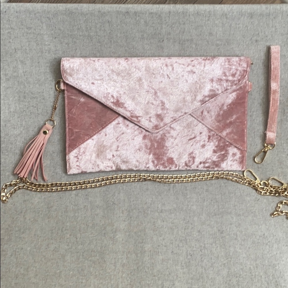Lulus Pink Crushed Velvet Clutch